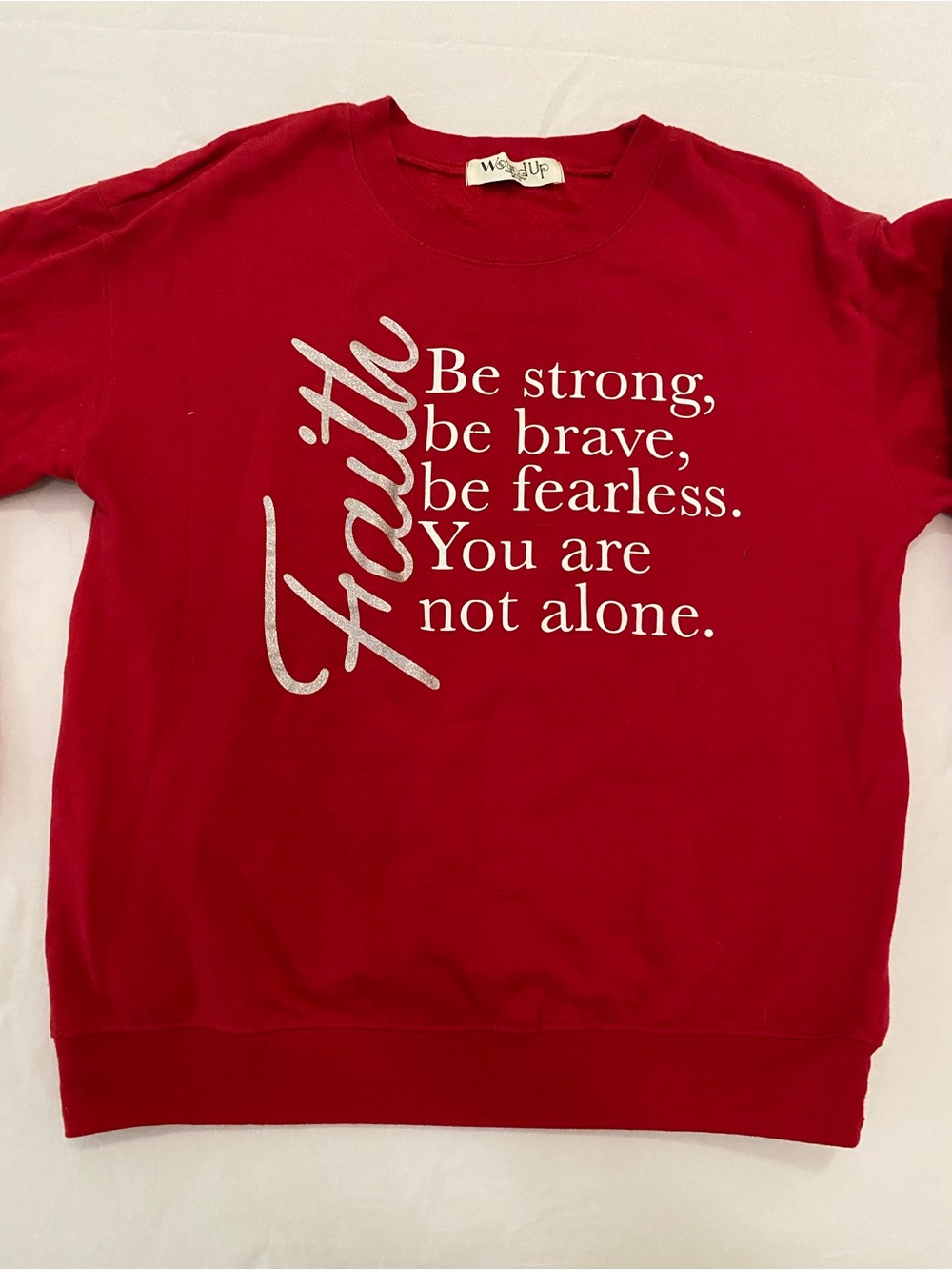 Wound Up Red 'Faith' Graphic Sweatshirt for Kids